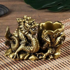 Нэцке полистоун подставка "Китайский дракон" под бронзу 11х8х14,5 см