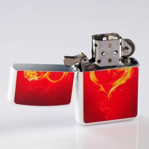 Зажигалка «Огненное сердце» в металлической коробке, кремний, бензин, 6*8 см
