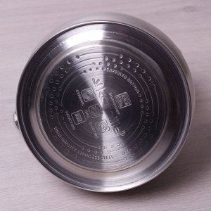 Чайник 2л из нержавеющей стали со свистком и коричневой бакелитовой ручкой