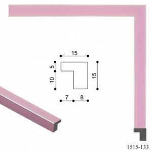 Багет пластиковый 15 мм x 15 мм x 2.9 м (ШxВxД), 1515-133, розовый