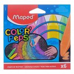 Мелки цветные для асфальта 6 штук, Maped Color&#039;Peps прямоугольные, в коробке