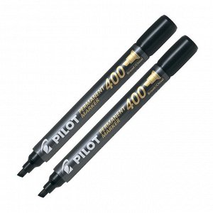 Набор маркеров перманентных скошенных 4.0-1.0 мм, Pilot Super Colour Markers, чёрные, 2 штуки