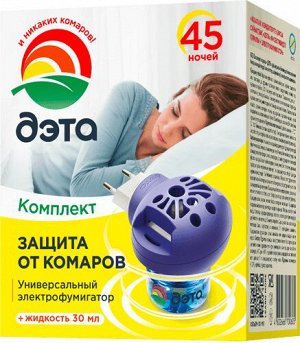 ДЭТА insecto Комплект от комаров (жидкость 45 ночей+электрофумигатор)