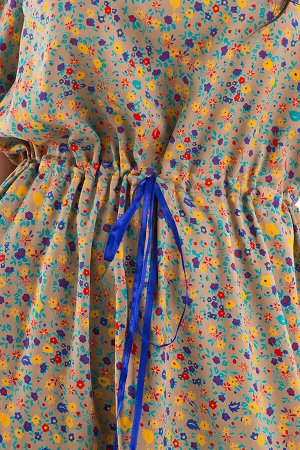 Платье Бьянка (цветочки, олива) П1300-11