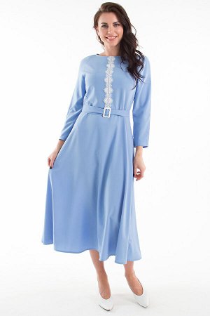 Платье "Глория" с пояском (нежно-голубое) П1301-11