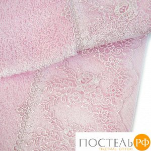 МИЛЕНА 70х140 розовый полотенце махровое с кружевом