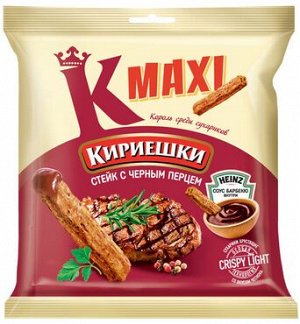 «Кириешки Maxi», сухарики со вкусом стейка с черным перцем и соусом барбекю, 80 г