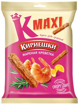 «Кириешки Maxi», сухарики со вкусом жареных креветок, 60г