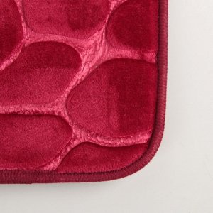 Коврик Доляна «Галька», 40x60 см, цвет бордовый