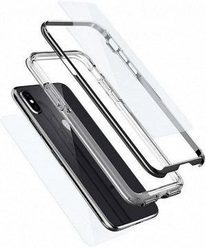 Защитный бампер Spigen для iPhone XS/X Neo Hybrid EX , серый (защитная пленка 2шт) (057CS22684)