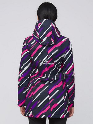 Женский осенний весенний костюм спортивный softshell фиолетового цвета 019221F