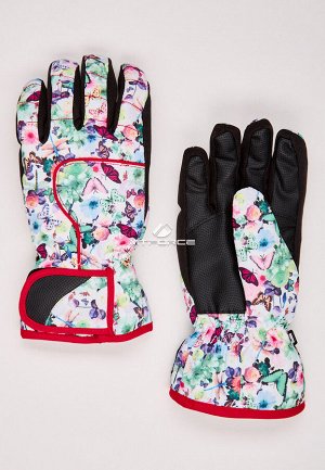 Подростковые для девочки зимние горнолыжные перчатки салатового цвета 329Sl