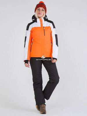 Женский зимний костюм горнолыжный оранжевого цвета 019601O