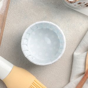 Форма для выпечки круглая «Горох», 6,5x6,5x4 см, цвет голубой