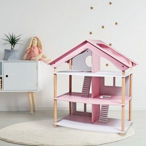 Дом кукольный «Уютный уголок» розовый