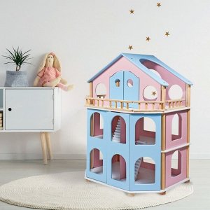 Дом кукольный «Семейная усадьба» голубой