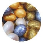 Яйца шоколадные с миндалем (золото, бронза, серебро, жемчуг), 80 г