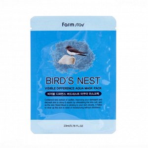 KR/ FarmStay Visible Difference Mask Sheet Birds Nest Маска-салфетка ЛАСТОЧКИНО ГНЕЗДО, 23мл
