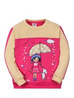 Кофты для девочек &quot;Friends in the rain&quot;, цвет Желто-малиновый