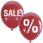12&quot;/30см Пастель (шелк) RED 2 ст. 1 цв. рис. Sale % 25шт