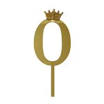 Топпер цифра 0 Корона GOLD 18 см