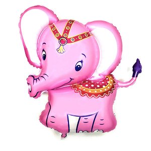 Фигура Слонёнок розовый 82 см X 87 см фольгированный шар