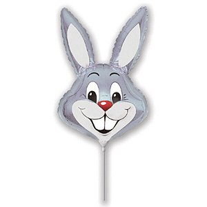 Мини Фигура Кролик серый 42 см X 24 см фольгированный шар