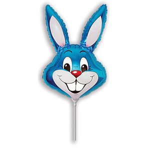 Мини Фигура Кролик голубой 42 см X 24 см фольгированный шар