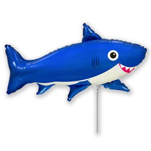 Мини Фигура Акула голубая 28 см X 40 см фольгированный шар