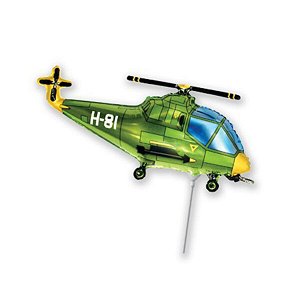Мини Фигура Вертолет зеленый 33 см Х 23 см фольгированный шар