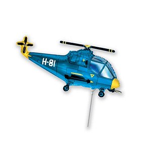 Мини Фигура Вертолет голубой 33 см Х 23 см фольгированный шар