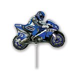 Мини Фигура Мотоциклист голубой 23 см X 30 см фольгированный шар