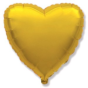 Мини Сердце GOLD 9"/23 см фольгированный шар