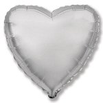 Мини Сердце SILVER 9&quot;/23 см фольгированный шар