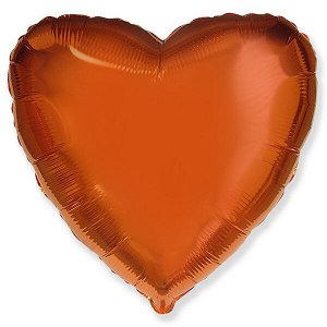 Сердце ORANGE 18"/45 см фольгированный шар