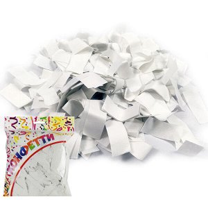 Конфетти бумажное 100 гр 2*5 см Прямоугольники белые