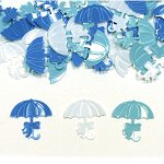 Конфетти пластиковое Зонтики голубые ассорти 14 гр