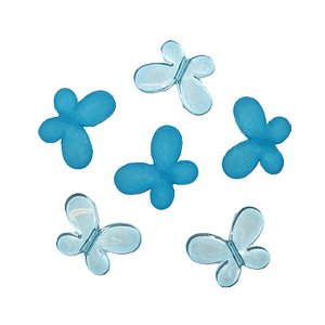 Декоративные бусины Мотылек голубые ассорти 3х2,2 см 10 шт