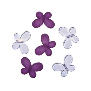 Декоративные бусины Мотылек фиолетовые ассорти 3х2,2 см 10 шт