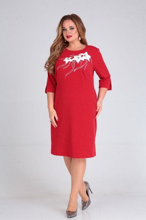 Платье Andrea style 00241 красное