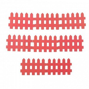 Миниатюра кукольная, набор 8 шт «Забор», размер 1 шт: 0,3-4,5-3 см, цвет красный