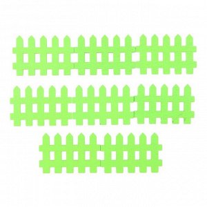 Миниатюра кукольная, набор 8 шт «Забор», размер 1 шт: 0,3-4,5-3 см, цвет зелёный