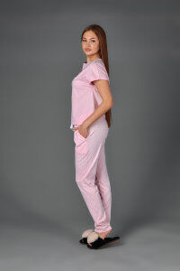 Пижама женская ЖП 026 (розовый с горохом)