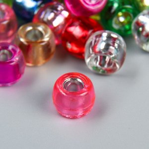 Бусины для творчества пластик "Цветные цилиндрики" набор 20 гр 0,6х0,9х0,9 см