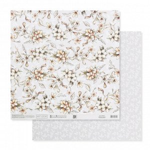 Бумага для скрапбукинга «Нежные свадебные цветы», 30.5 x 32 см, 190 гм