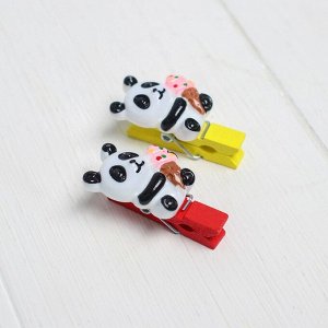 Набор декоративных прищепок «Панда с мороженным» 2?12,5?10,5 см, МИКС