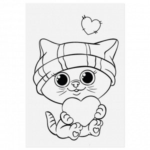 Арт Узор Наклейки бумажные «Котики», , c раскраской на обороте, 11 x 15,5 см