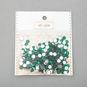 Декор для творчества пластик "Стразы круглые. Ярко-зелёные" набор 200 шт 0,5х0,5 см