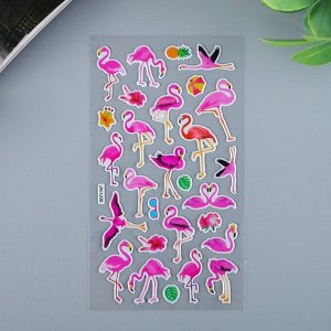 Наклейка пластик "Фламинго" МИКС 21х9,5 см