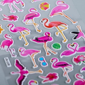 Наклейка пластик "Фламинго" МИКС 21х9,5 см
